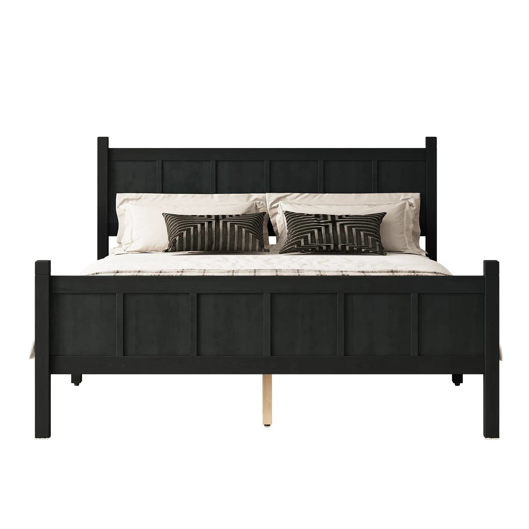 Queen Size Flat Panel Bed with Headboard & Footboard by HouseOfZazla