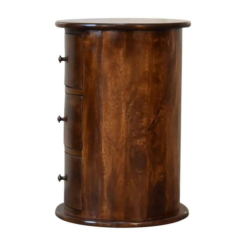 Solid Wood 3-Drawer Chestnut Drum by HouseOfZazla