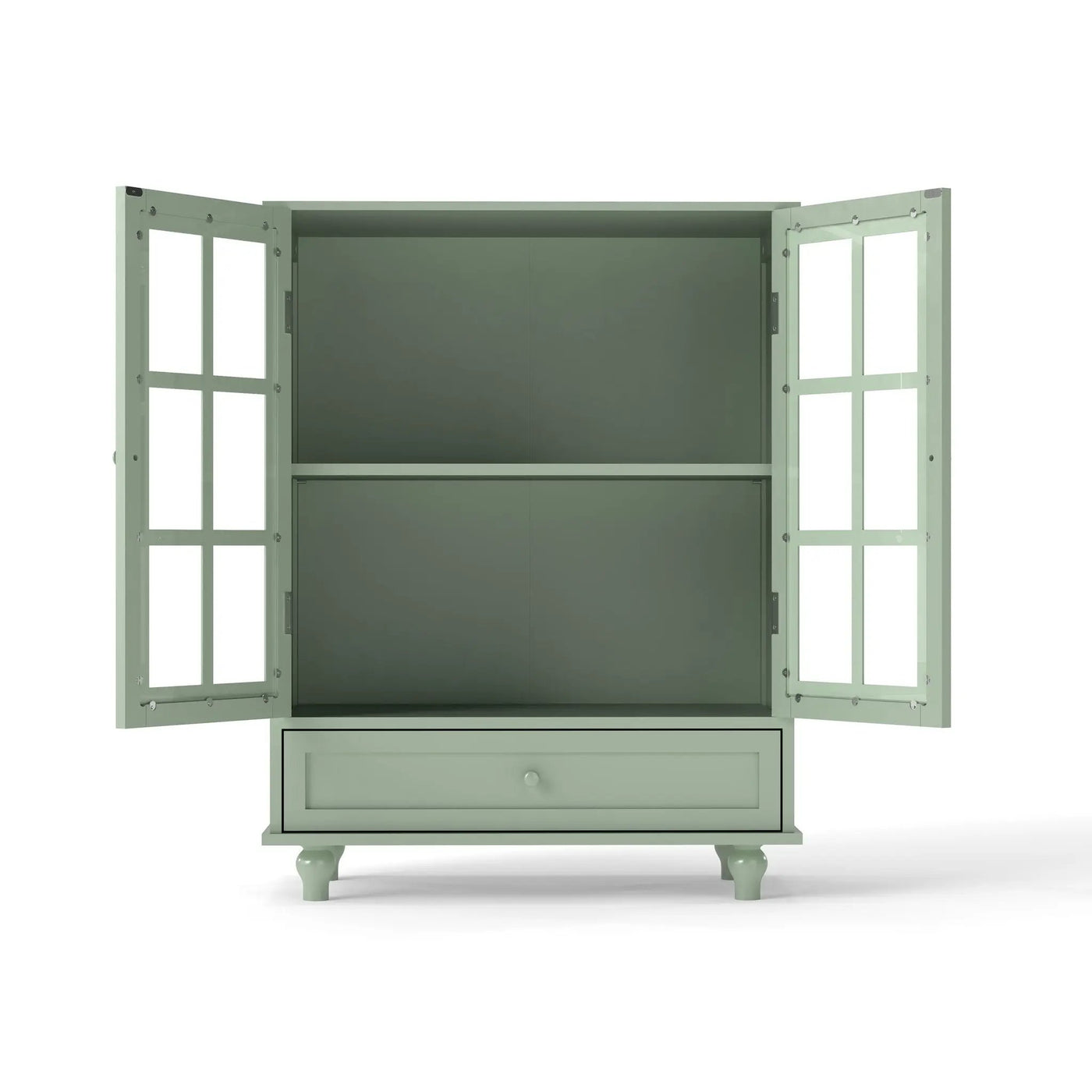 Minimalist Buffet Cabinet With Double Glass Doors And Drawer by HouseOfZazla