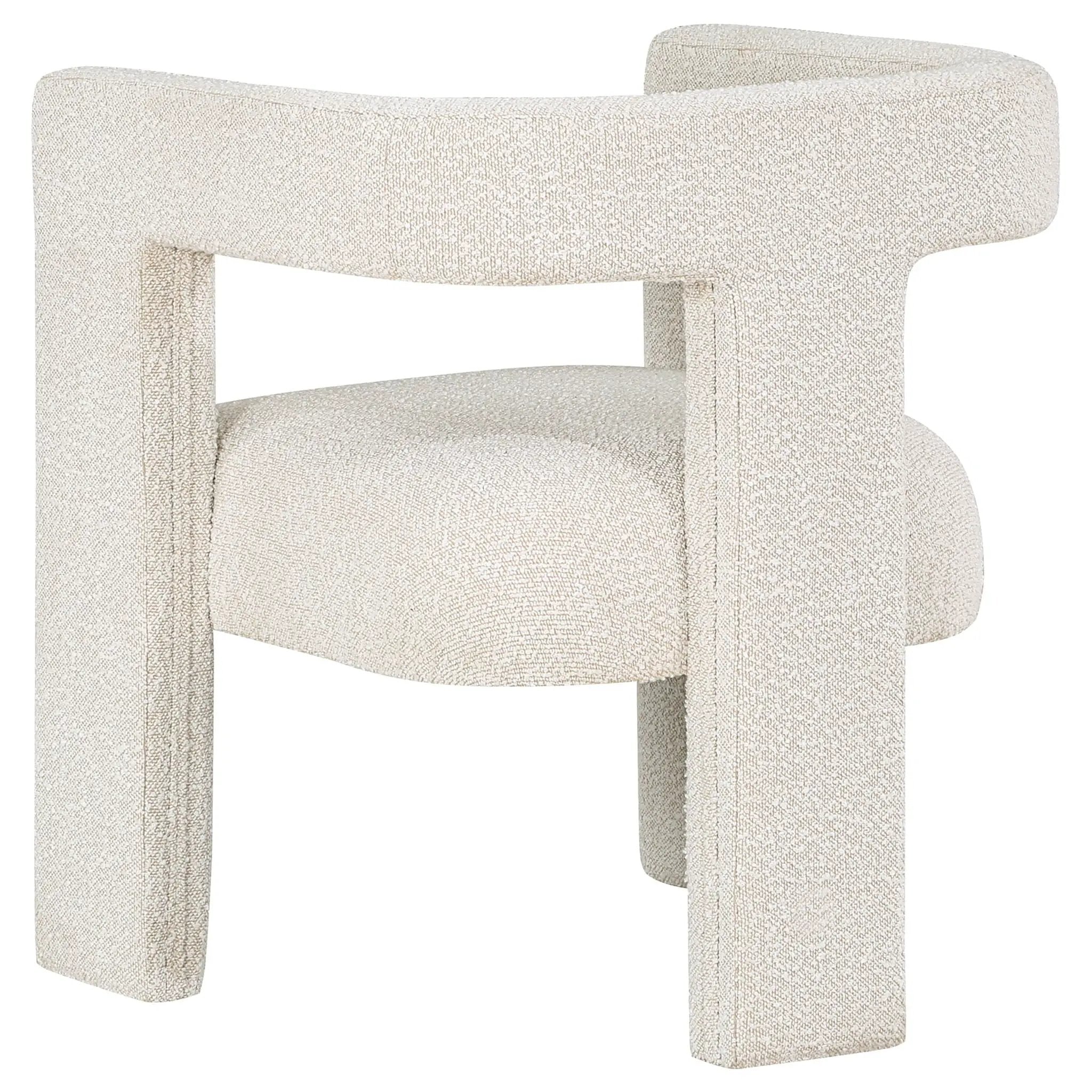 Petra Boucle Upholstered Accent Side Chair White by Unique Piece Furniture