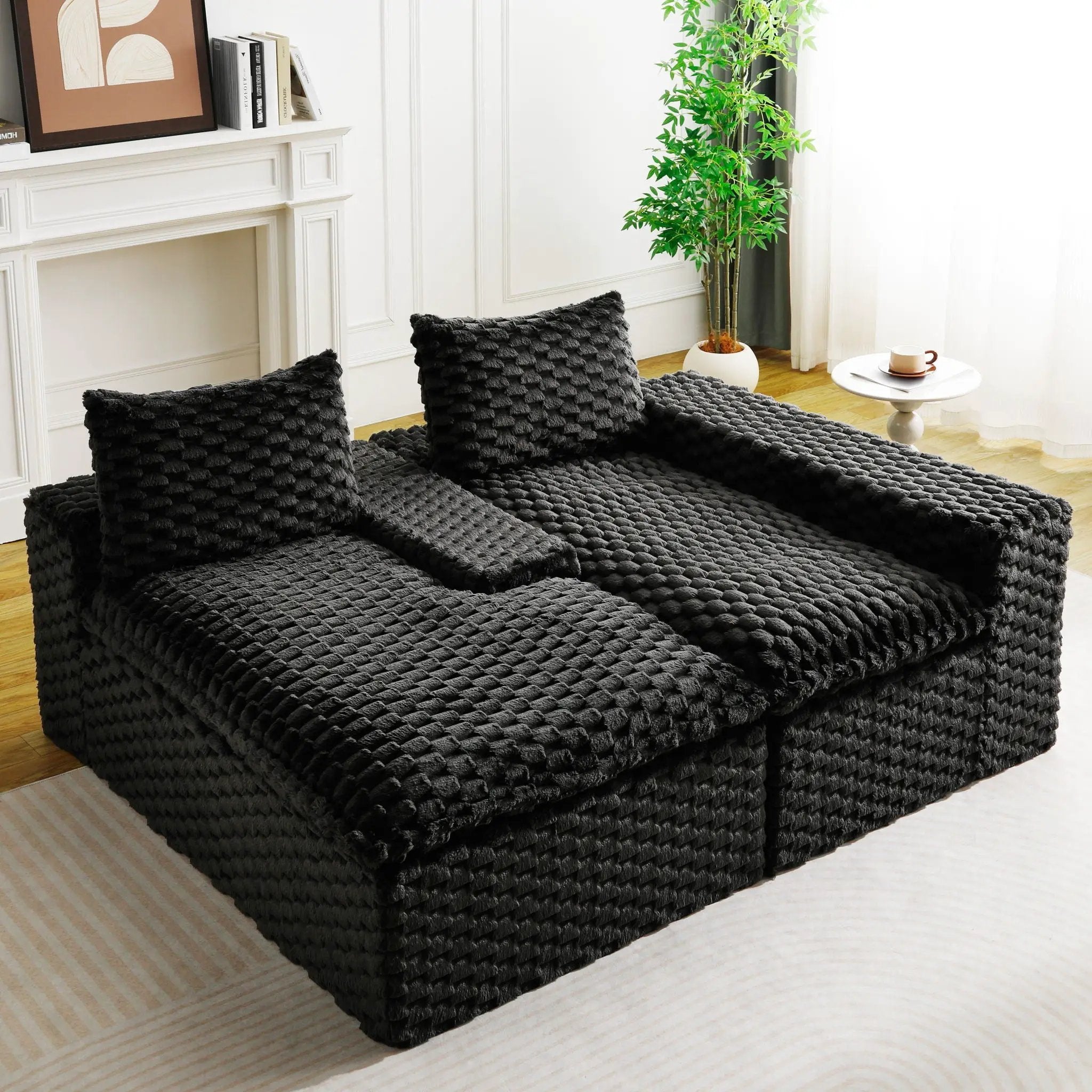 Modular Sofa, Convertible Twin Seat With Chaise Lounge by HouseOfZazla