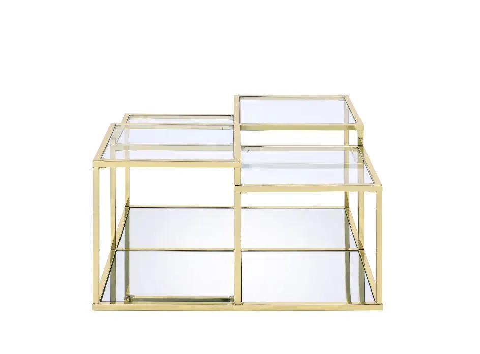 Uchenna - Coffee Table - Clear Glass & Gold by Unique Piece Furniture