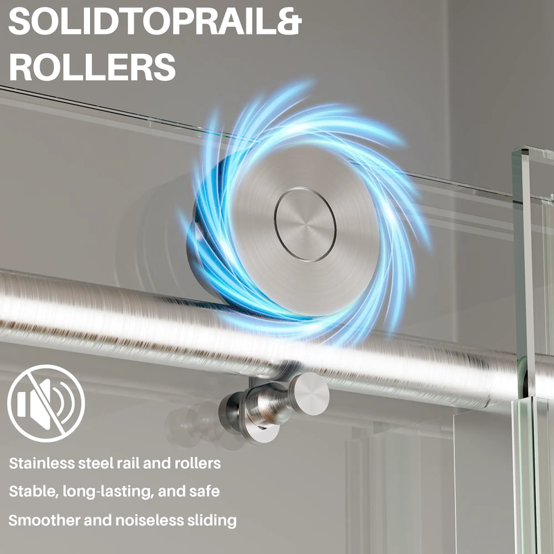 Frameless Sliding Shower Door, 44-48 in W x 75 in H by HouseOfZazla