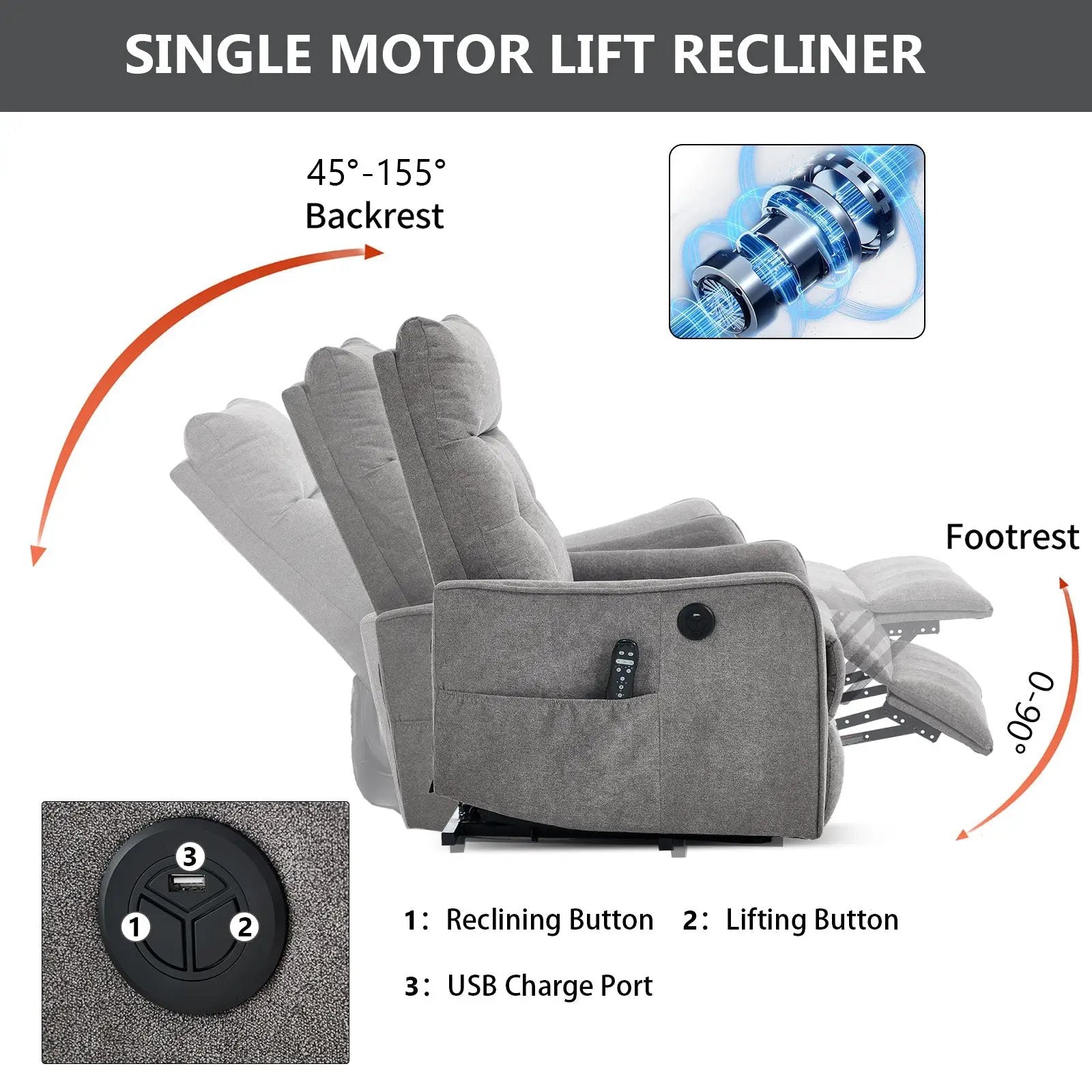 Comfortmax Single Motor Lift Recliner Chair by HouseOfZazla