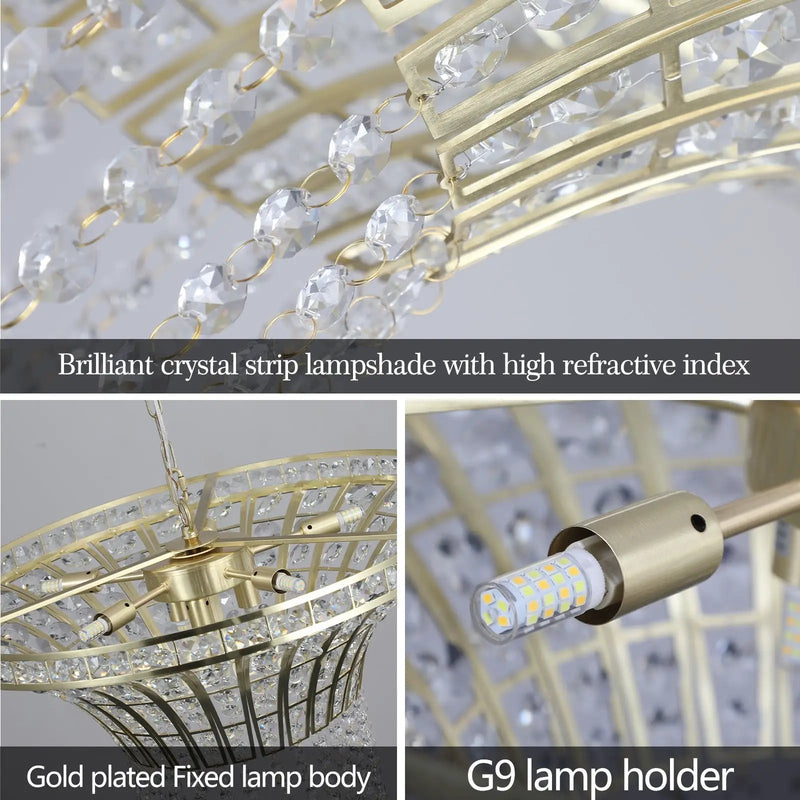 8-Light 23.6' Wide Crystal Waterfall Chandelier by HouseOfZazla