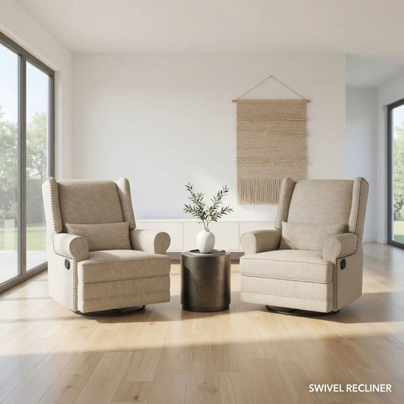 Extra Wide Swivel Recliner Glider Chair With Footrest by HouseOfZazla