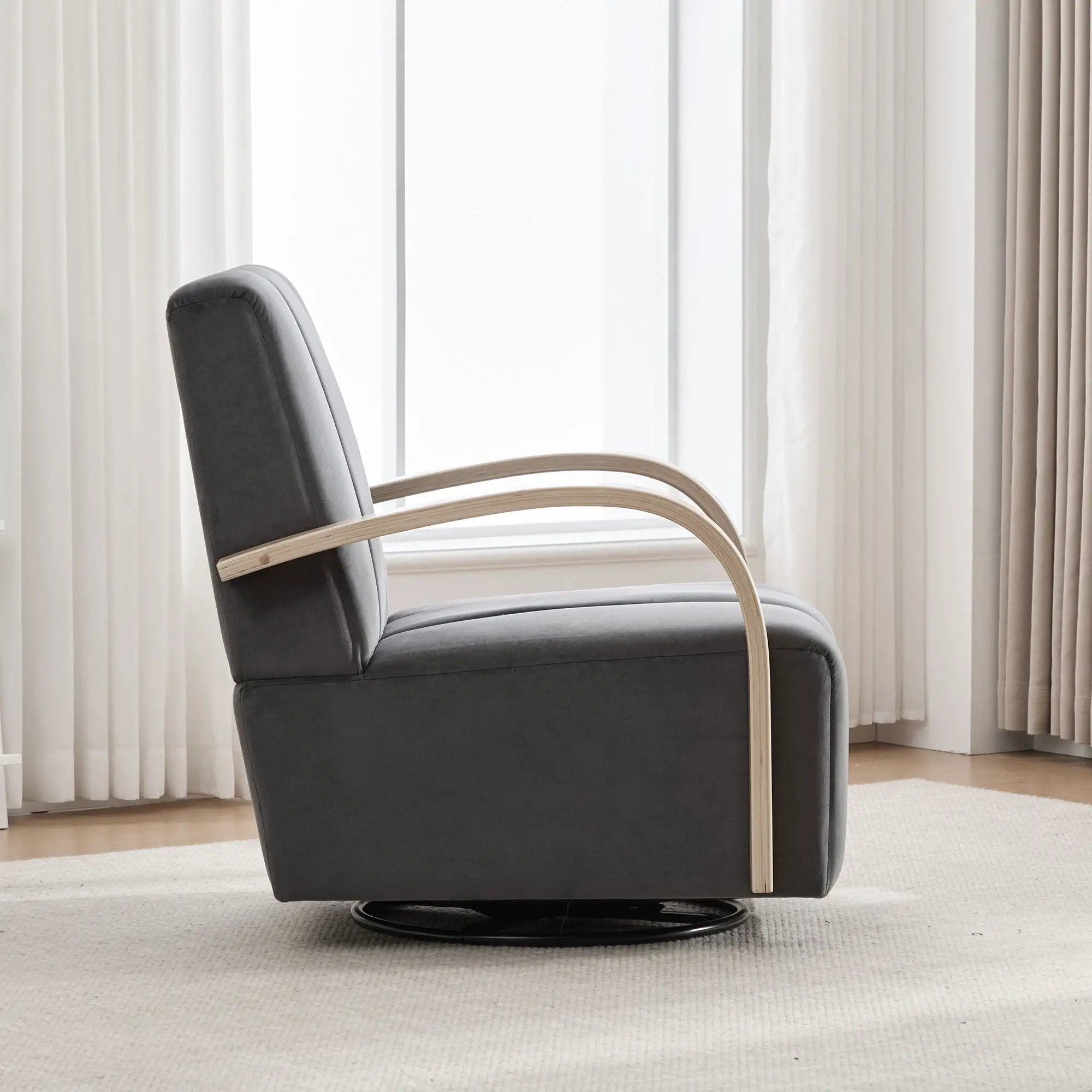 360° Swivel Accent Chair With Armrests by Unique Piece Furniture