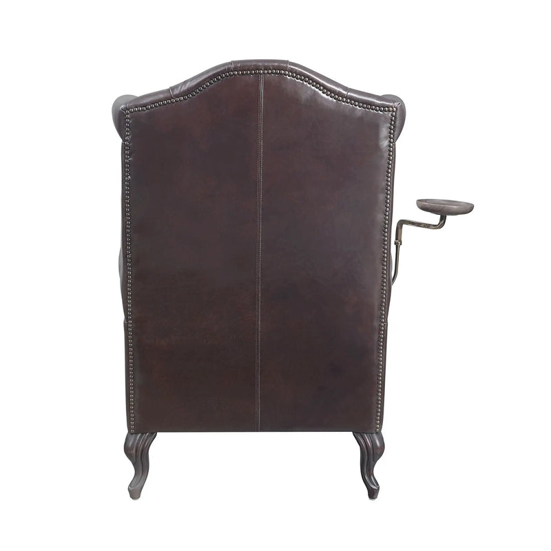 Pino - Vintage Top Grain Leather Accent Chair With 1 Toss Pillow - Brown by HouseOfZazla