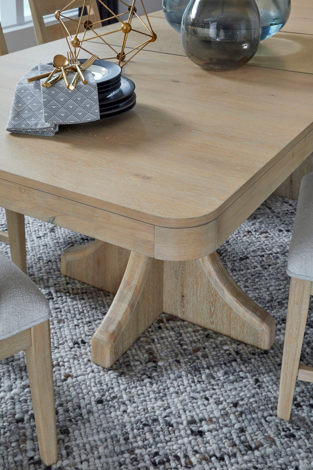 Somerset - Trestle Dining Table - Butternut and Omari Natural, photo 6 of 7