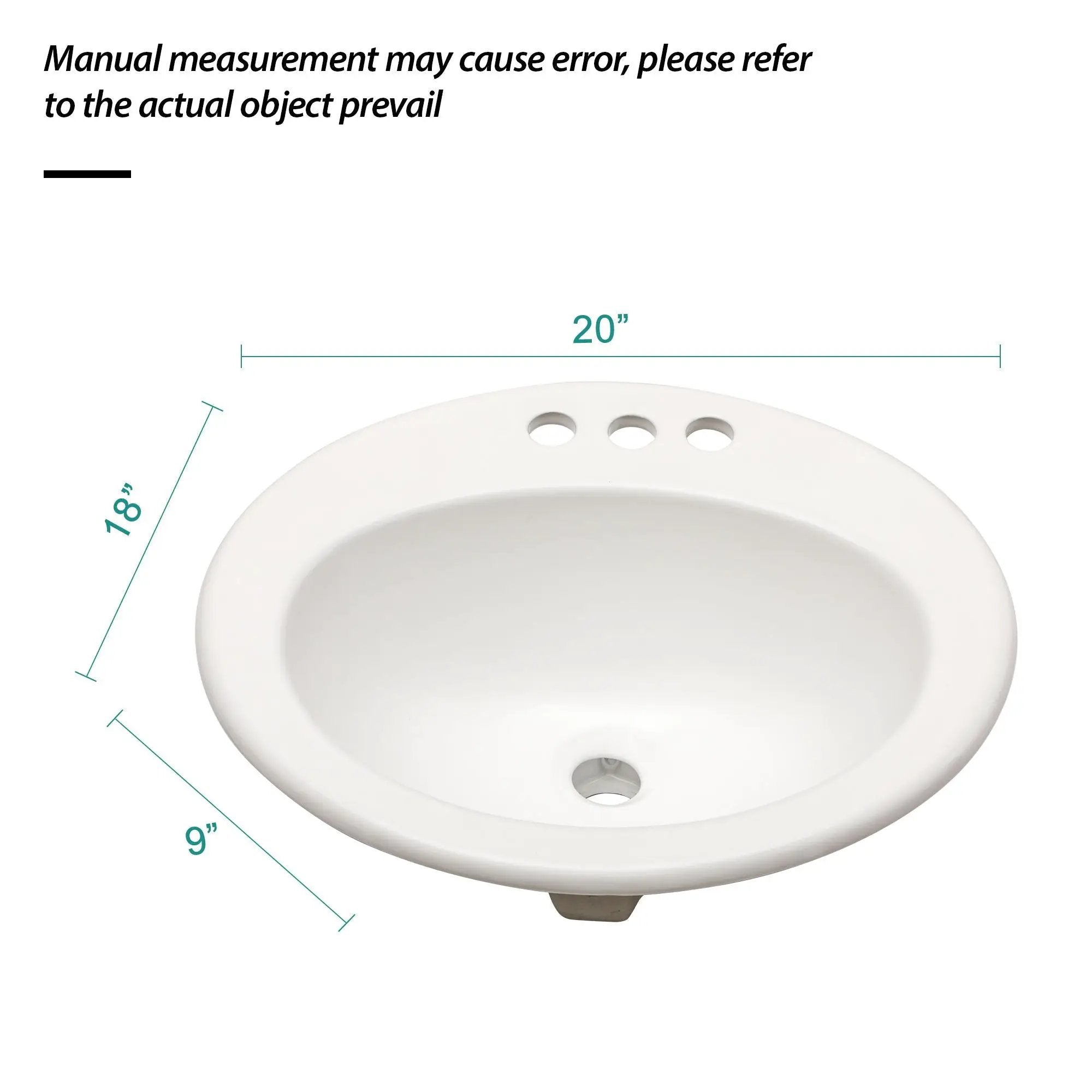 20 X 18" Modern Ceramic Oval Undermount Bathroom Sink With 3 Faucet Holes - White by HouseOfZazla