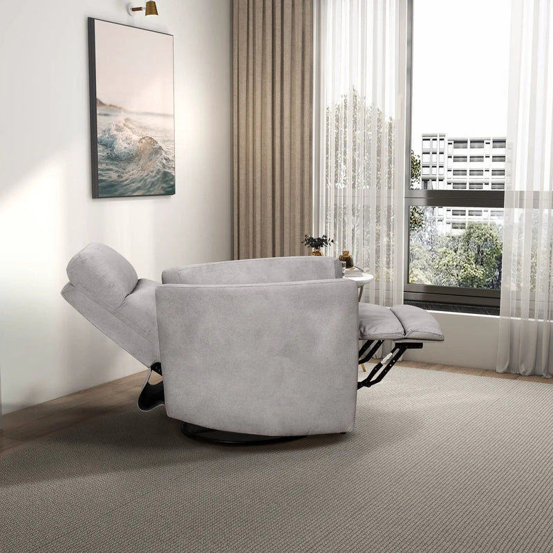 Lawson - Swivel Glider Suede Recliner Chair - Latte by Unique Piece Furniture