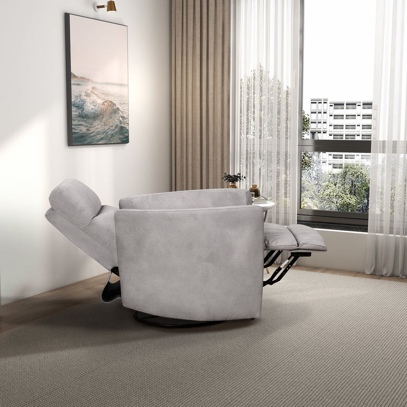 Swivel Glider Suede Recliner Chair with Infinite Reclining - Latte, photo 8 of 13