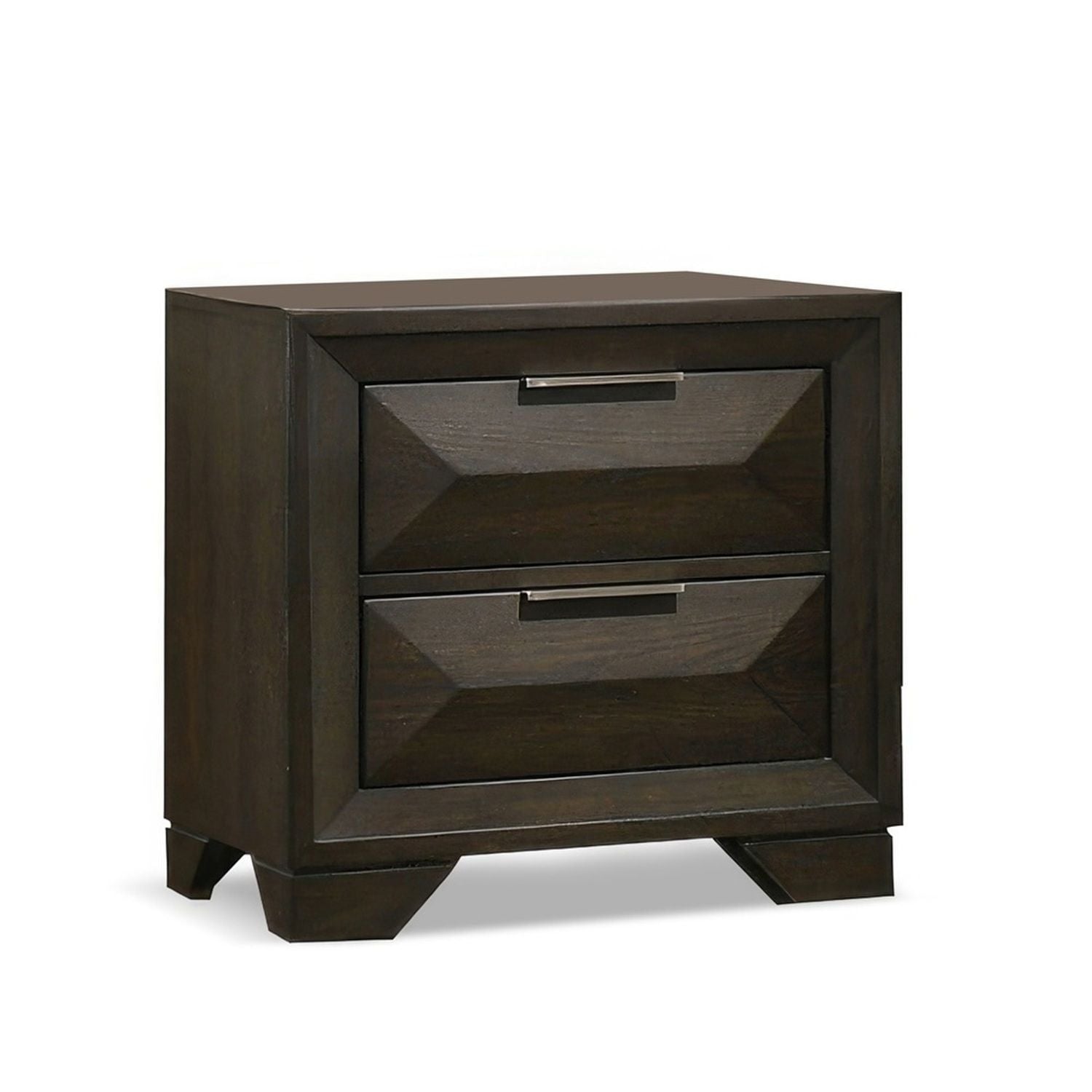 3 Piece Bedroom Set With Faceted Panels Bed And 2 Nightstands by HouseOfZazla