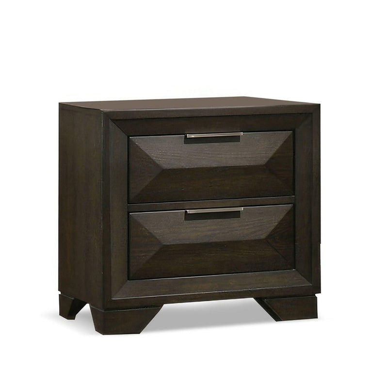 3 Piece Bedroom Set With Faceted Panels Bed And 2 Nightstands by HouseOfZazla