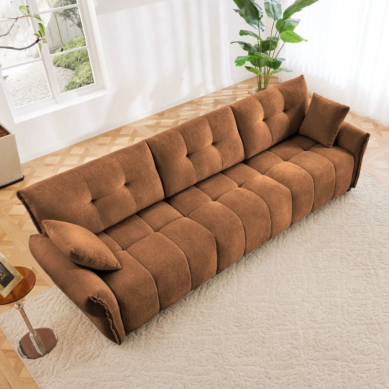 Modern Sofa & Pillows, Textured Cover, High Rebound Cushions by HouseOfZazla