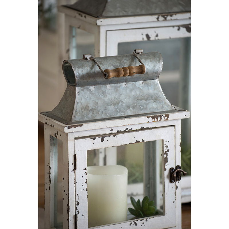 Decorative Wooden Candle Lantern Set of Two with Glass – Indoor & Outdoor Use, photo 10 of 12