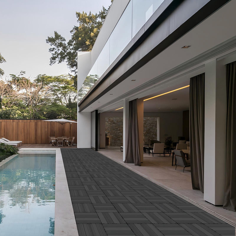 DIY Interlocking Deck Tiles Waterproof Outdoor And Indoor Flooring - Gray by HouseOfZazla