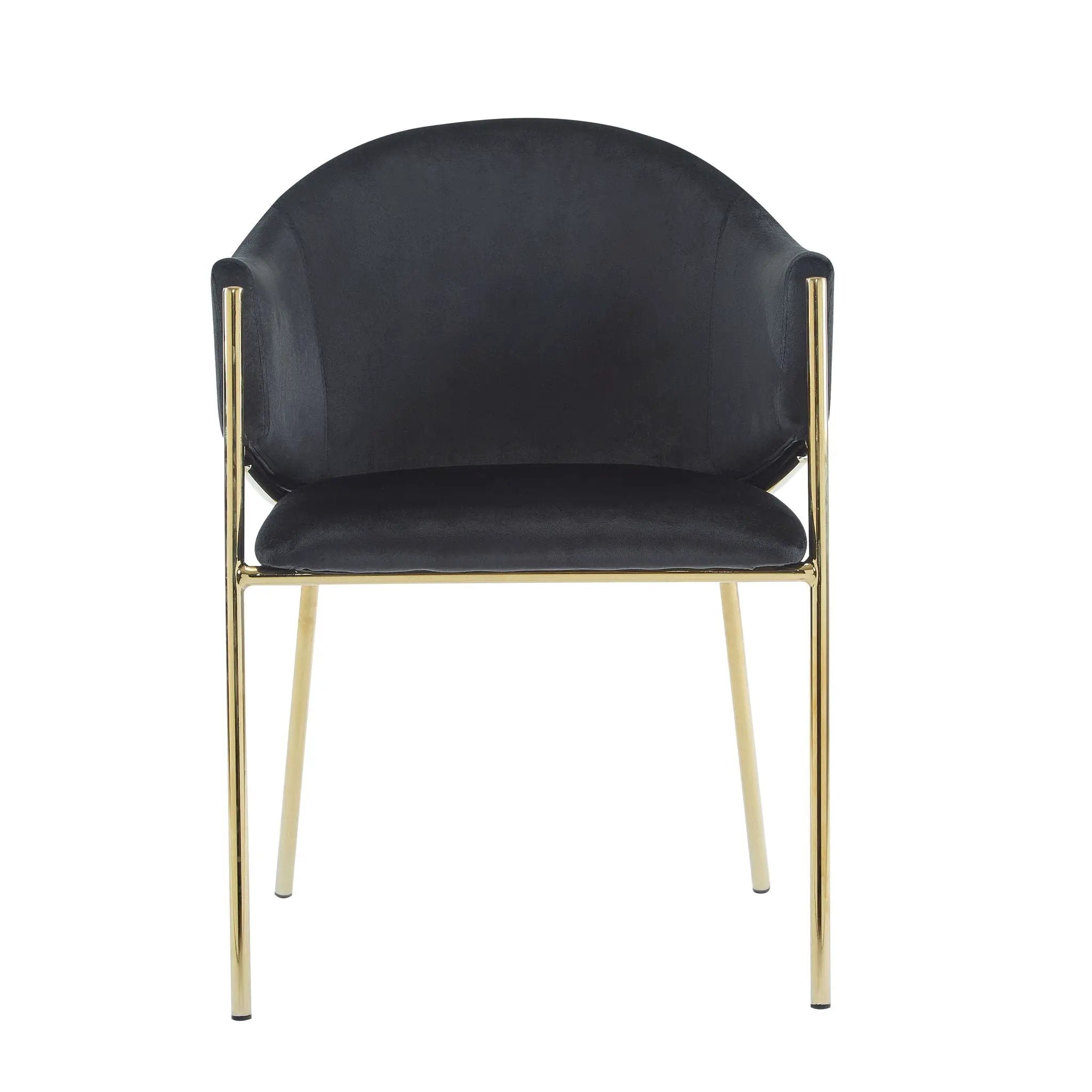 Modern Upholstered Dining Chair With Plush Velvet and Metal Frame by HouseOfZazla