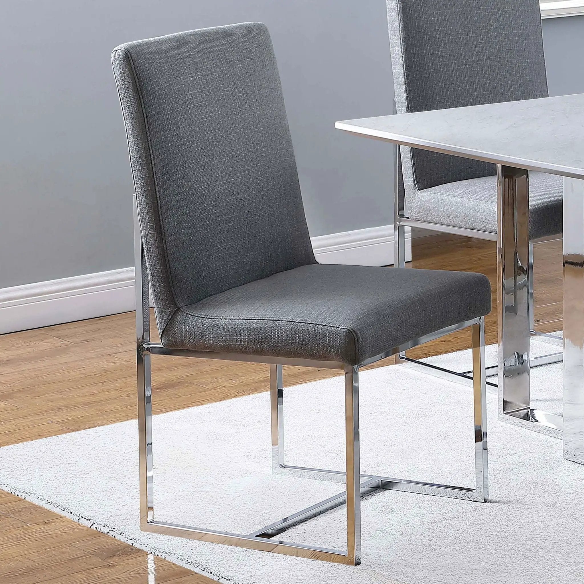 Mackinnon Upholstered Dining Side Chair Grey (Set of 2) by Unique Piece Furniture