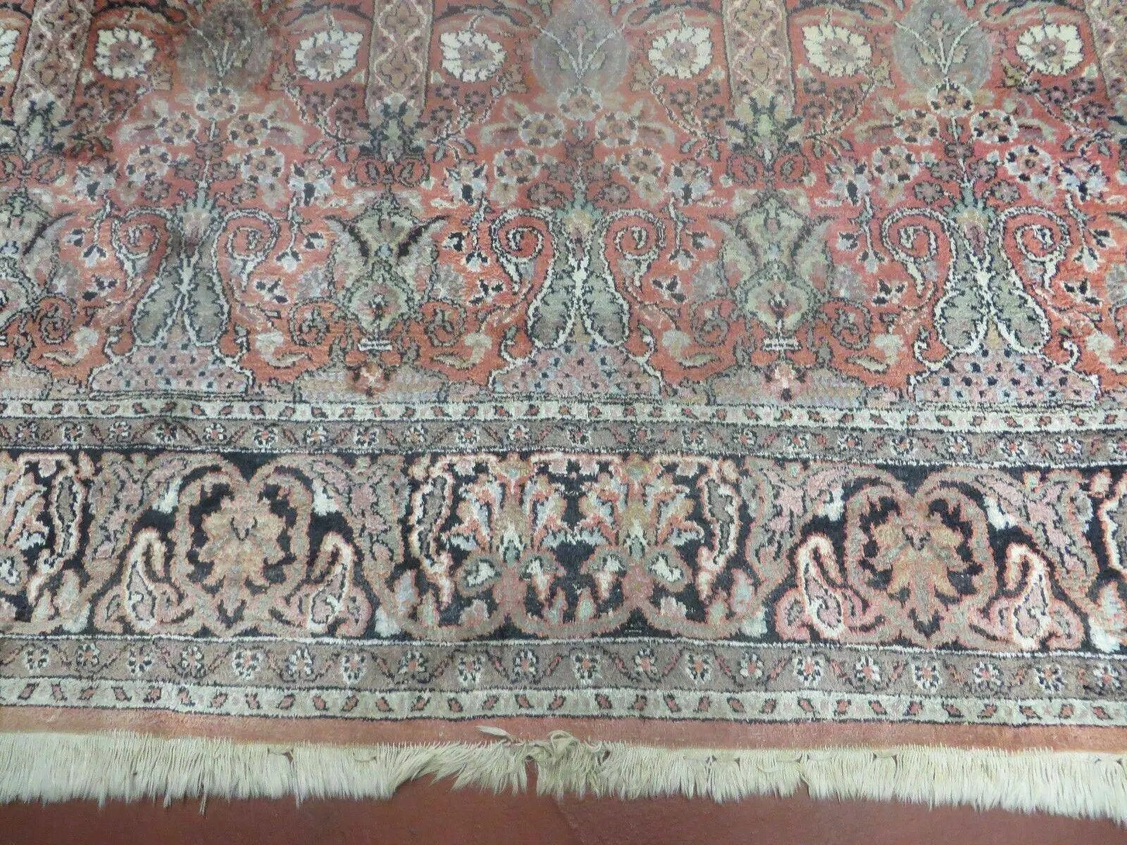 6' X 6' Vintage Handmade Fine Indian Silk Rug Kashmir Square Nice by Jewel Rugs