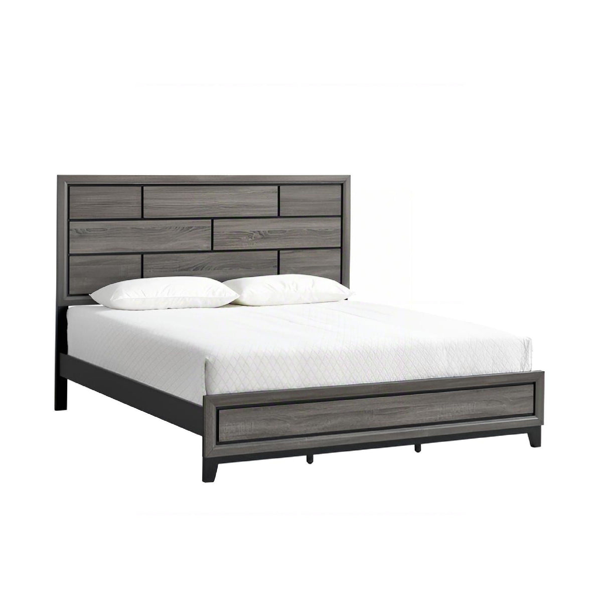 Durable Panel Bed Frame with Modern Design - Dark Gray or White, photo 5 of 12