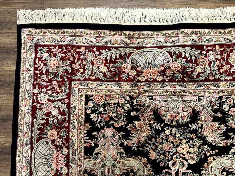 Sino Persian Rug 9x12, Black, Floral Bouquets by Jewel Rugs