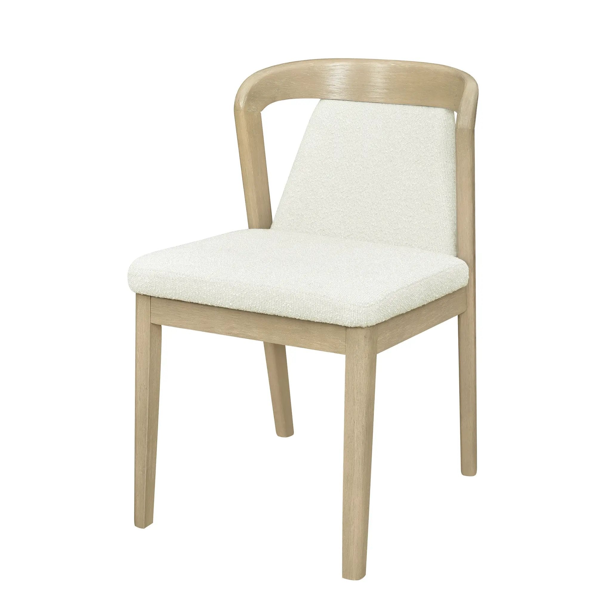 Upholstered Backrest Armless Dining Chairs (Natural Ash + Beige) by HouseOfZazla