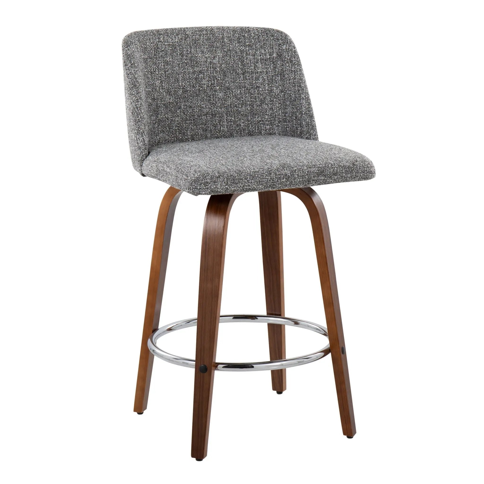 Toriano - Mid-Century Modern Fixed Height Counter Stool With Round Footrest (Set of 2) by Unique Piece Furniture