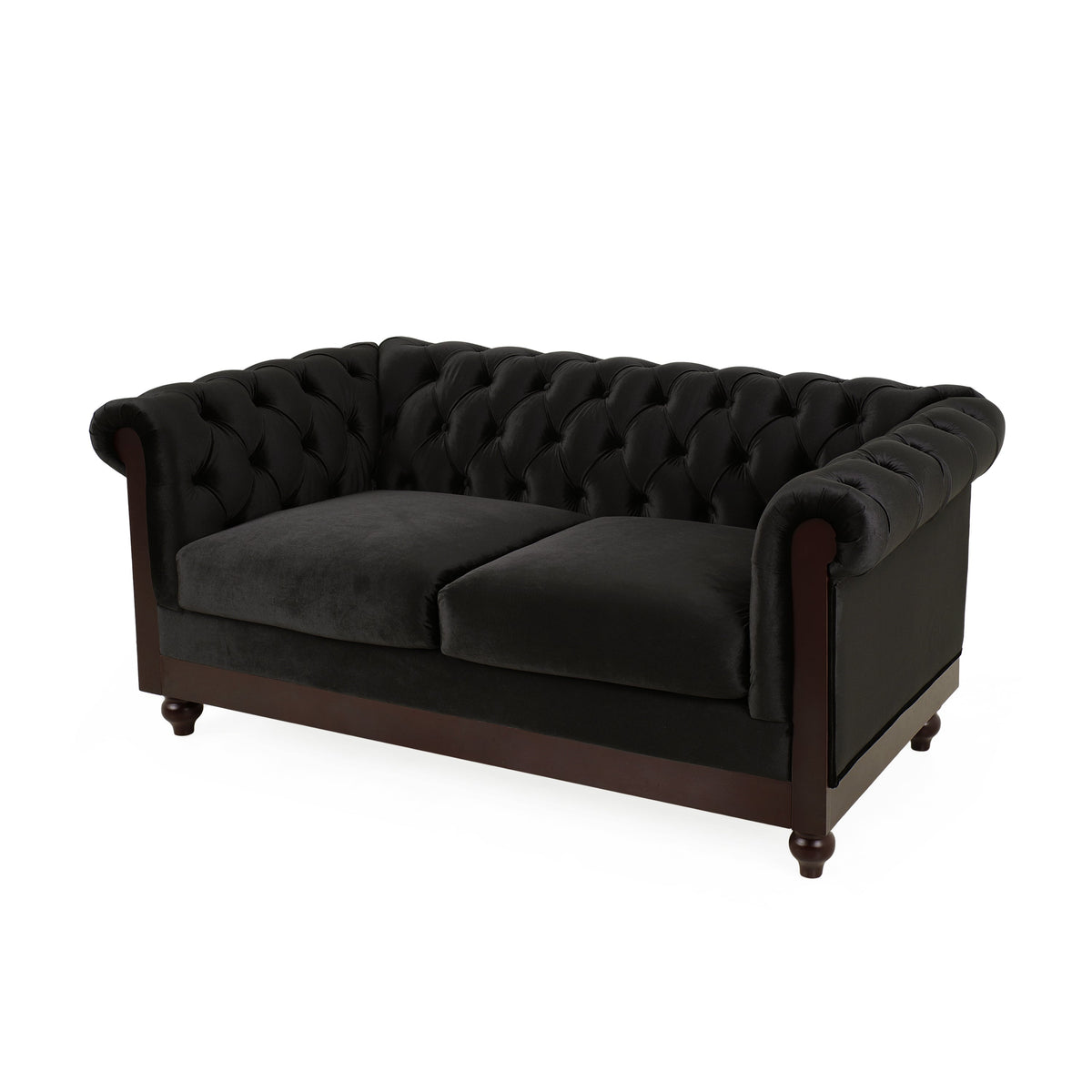 VIVALUX 59.44" Chesterfield Velvet Loveseat Sofa, photo 9 of 10