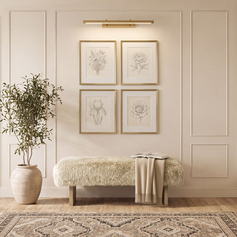 Leda - Sheepskin Fur Rectangular Accent Bench - Natural Blonde, photo 2 of 7