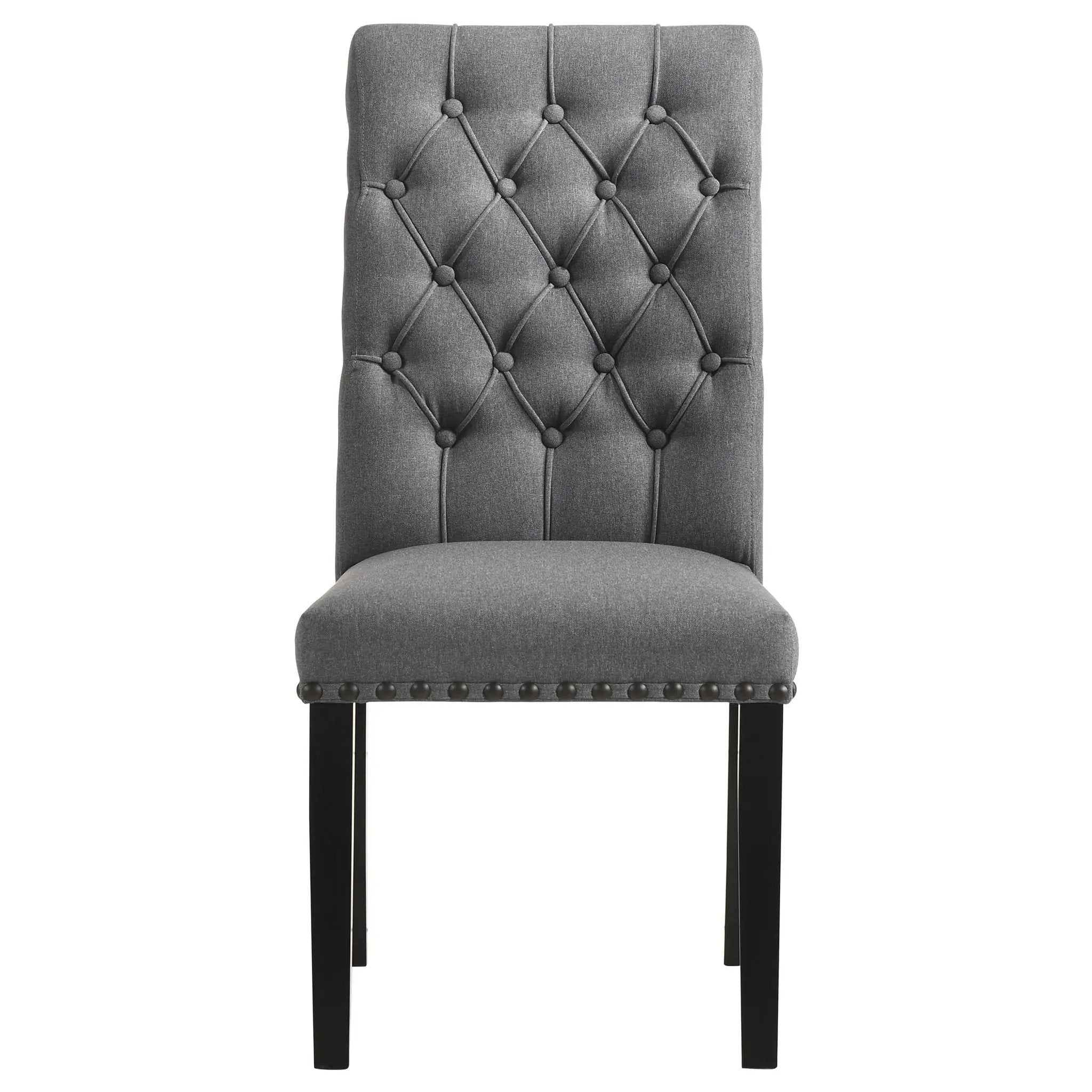 Alana Fabric Upholstered Dining Side Chair Grey (Set of 2) by Unique Piece Furniture