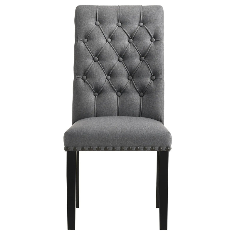 Alana Fabric Upholstered Dining Side Chair Grey (Set of 2) by Unique Piece Furniture