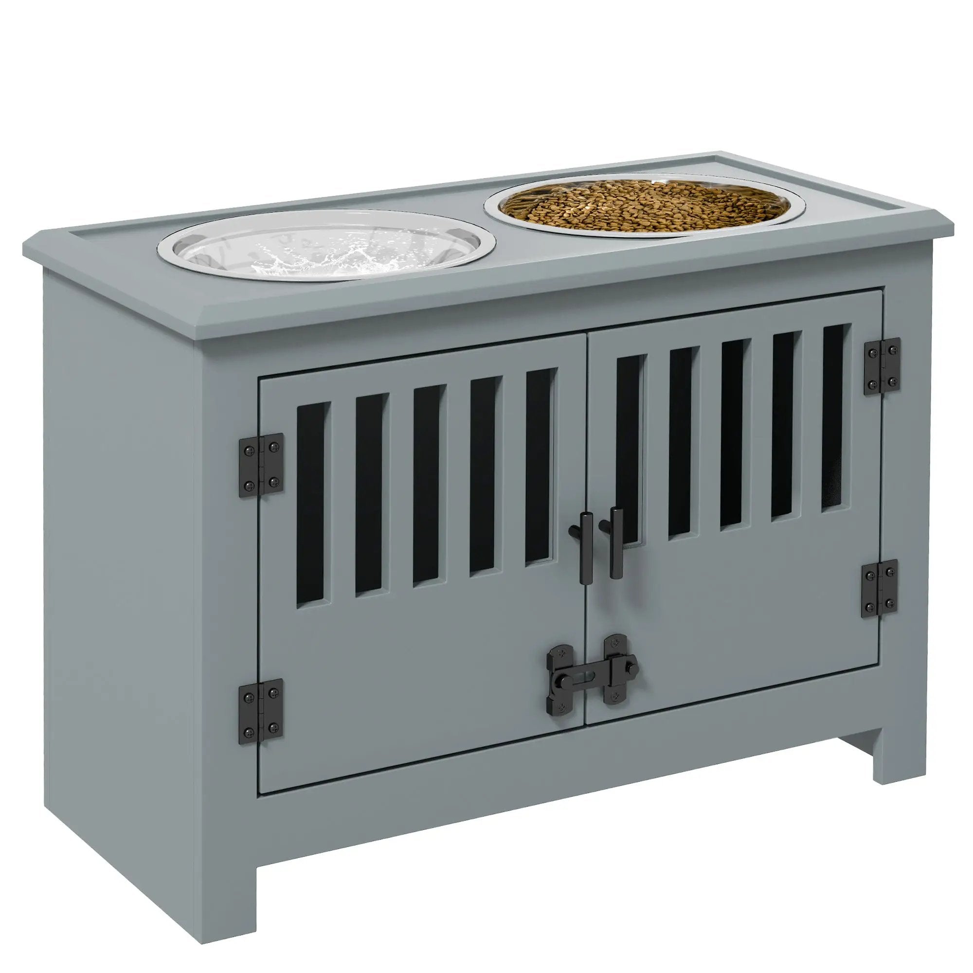 PawHut Large Elevated Dog Bowls with Storage Cabinet by HouseOfZazla