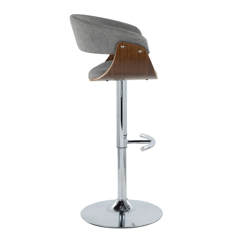 Vintage Mod - Mid Century Modern Adjustable Height Barstool With Swivel With Rounded T Footrest (Set of 2) by Unique Piece Furniture