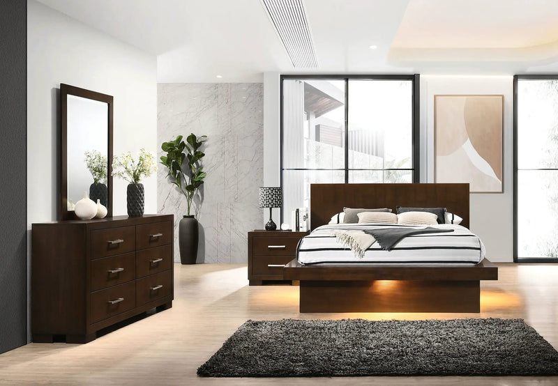 Jessica 4-piece Queen LED Bedroom Set Cappuccino by Unique Piece Furniture