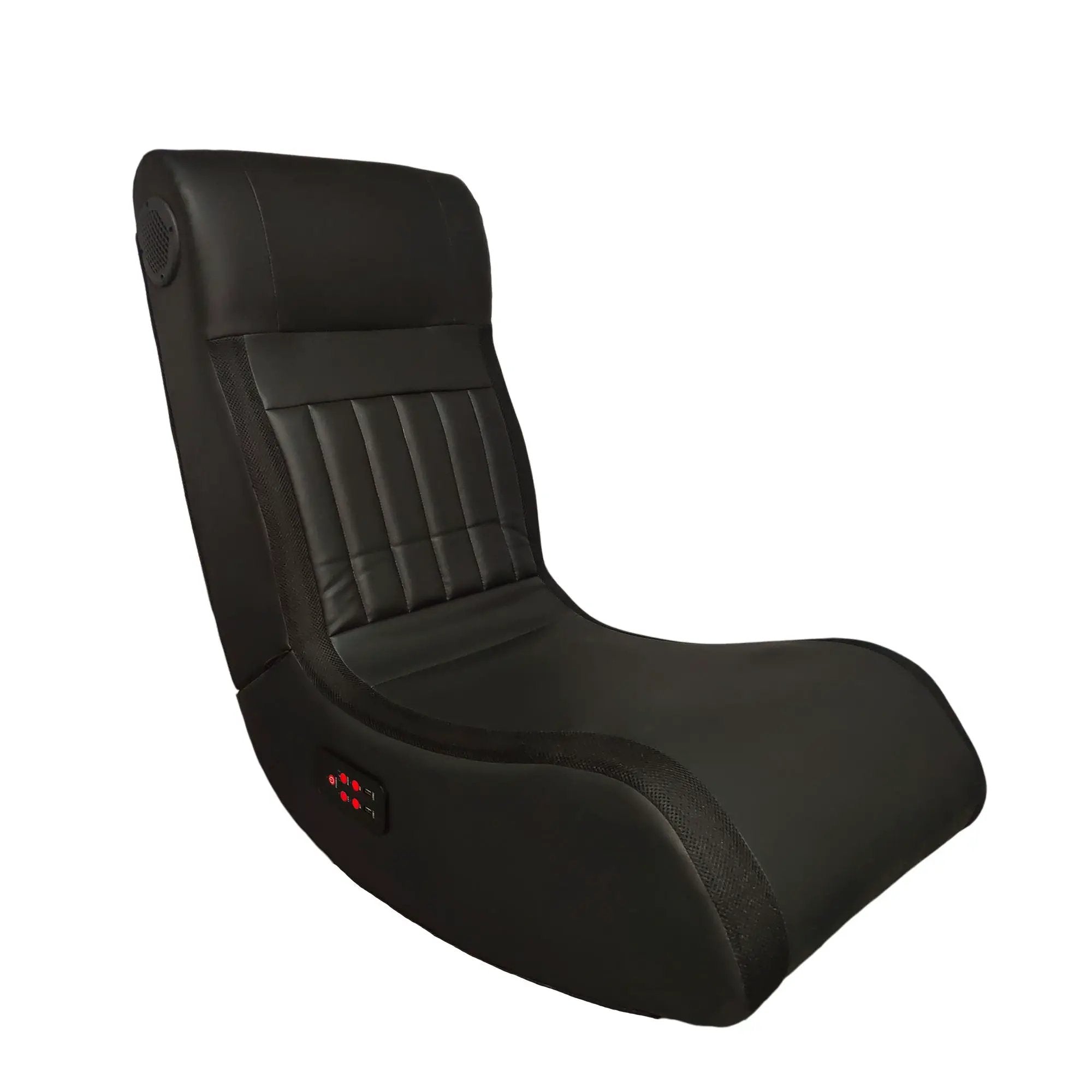 Foldable Gaming Chair With Onboard Speakers, LED Strip Lighting, Bluetooth, Vibration Massage, USB Charging Port - Black by Unique Piece Furniture