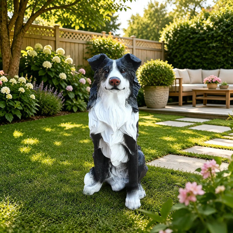 Outdoor Garden Border Collie Dog Statue Greeter by HouseOfZazla