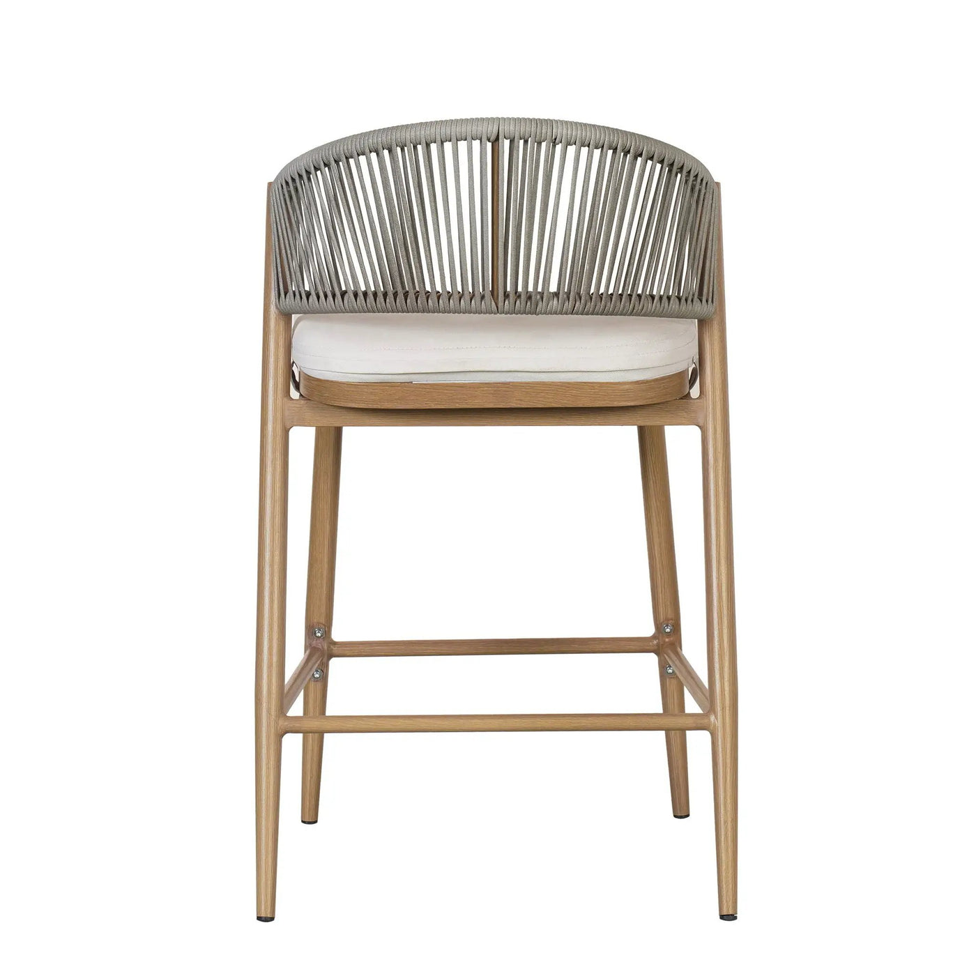 Outdoor 26" Counter Height Metal Frame Counter Stools With Scallop Shaped Backrest & Water Resistant Cushions by HouseOfZazla