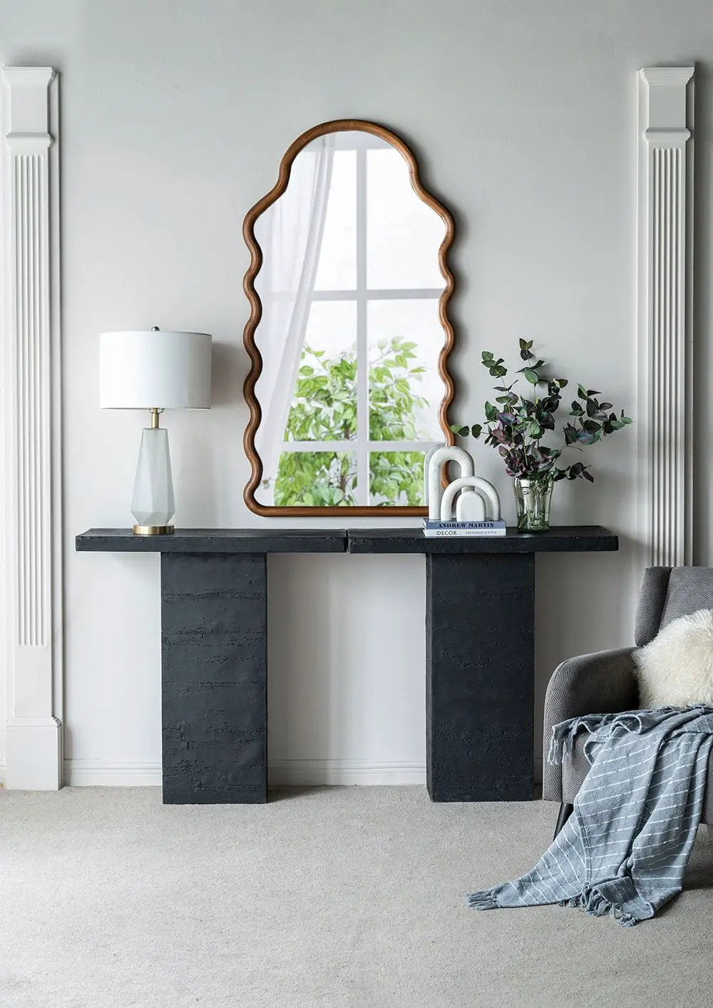 Wood Mirror With Unique Frame - Brown by HouseOfZazla