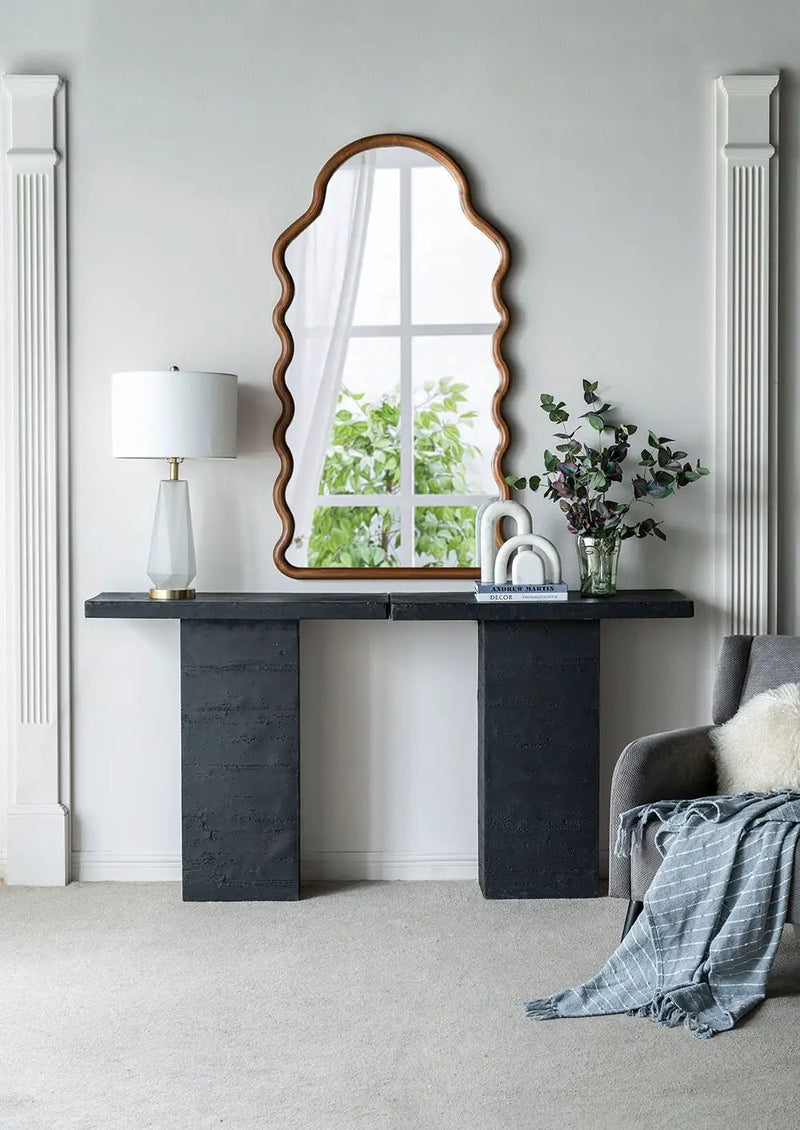 Wood Mirror With Unique Frame - Brown by Unique Piece Furniture