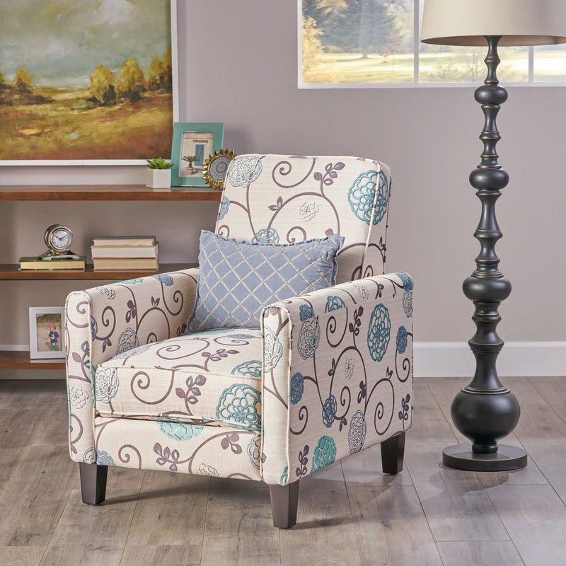 Push Back Upholstered Recliner Armchair by Unique Piece Furniture