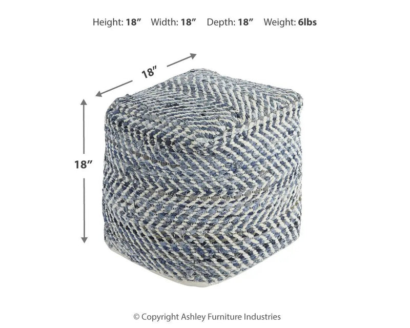 Chevron - Pouf - Blue by Unique Piece Furniture