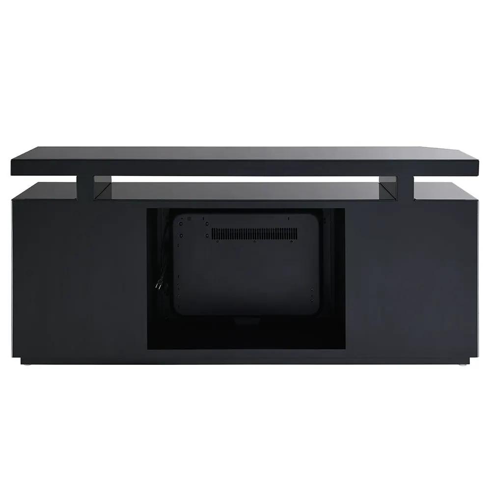 Drisana - TV Stand With Fireplace - Black Mirrored by Unique Piece Furniture
