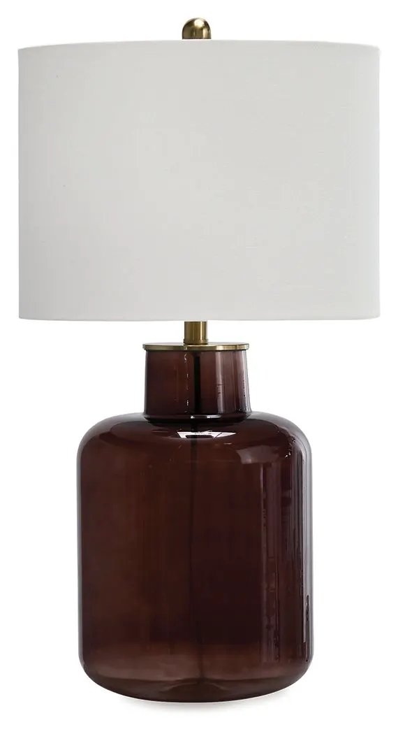 Mette - Glass Table Lamp - Brown / Gold Finish by Unique Piece Furniture