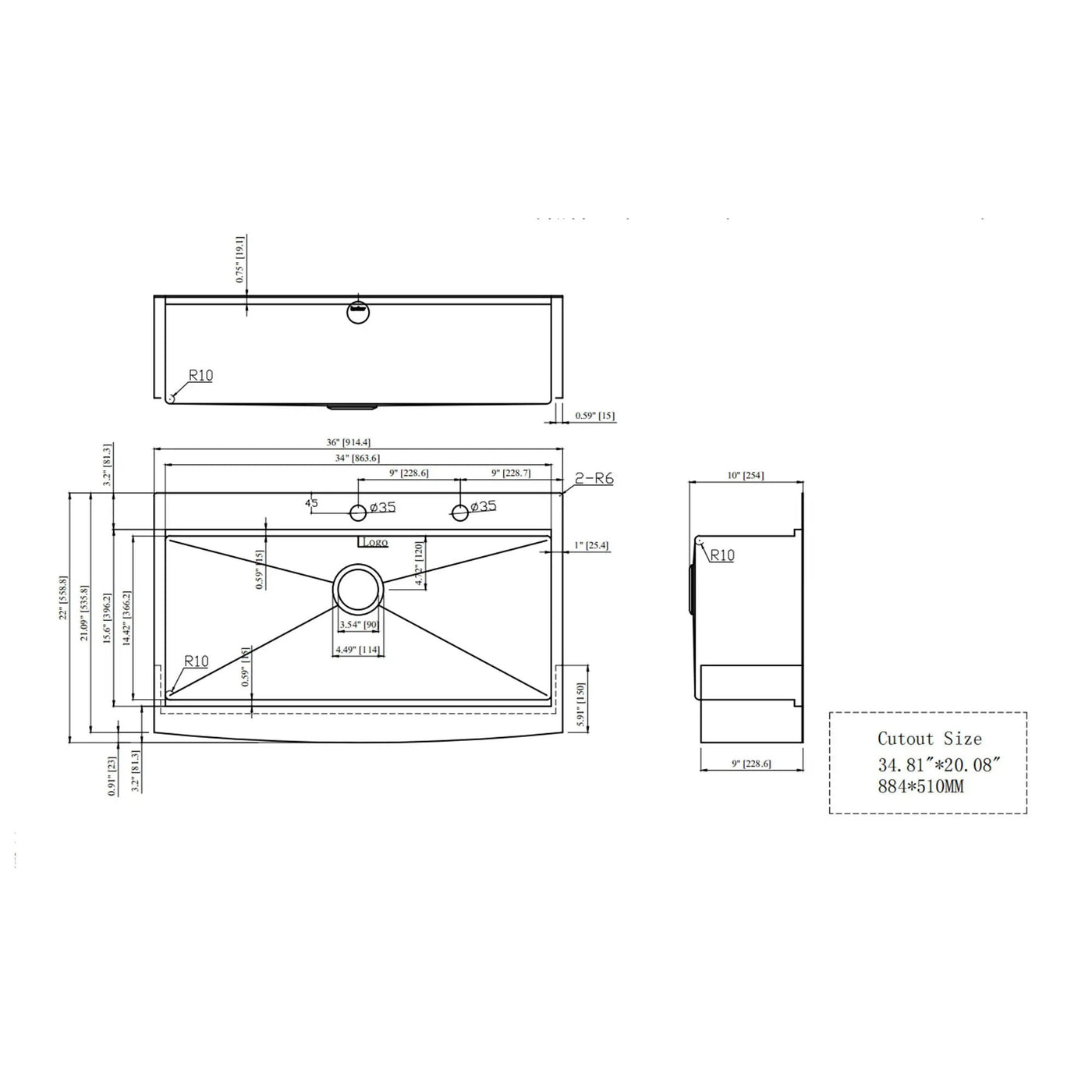 Modern Farmhouse Drop-In Workstation Kitchen Sink with Apron Front by HouseOfZazla