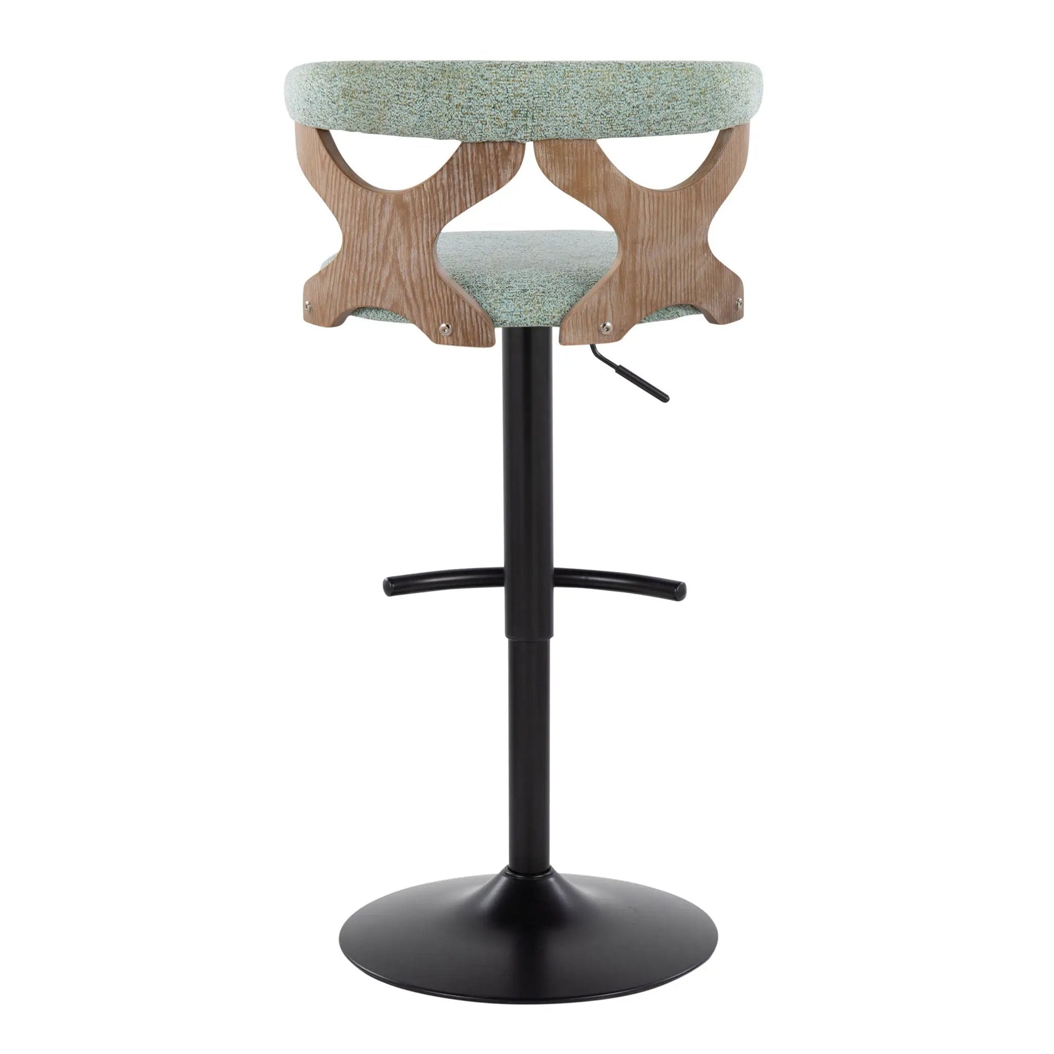 Gardenia - Contemporary Adjustable Barstool With Swivel With Rounded T Footrest (Set of 2) by Unique Piece Furniture
