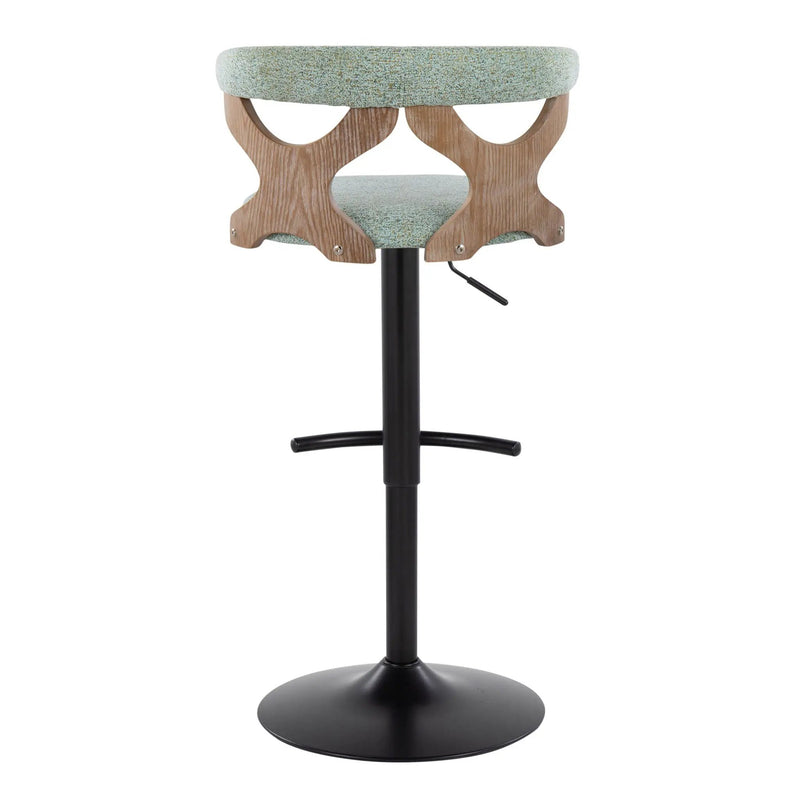 Gardenia - Contemporary Adjustable Barstool With Swivel With Rounded T Footrest (Set of 2) by Unique Piece Furniture