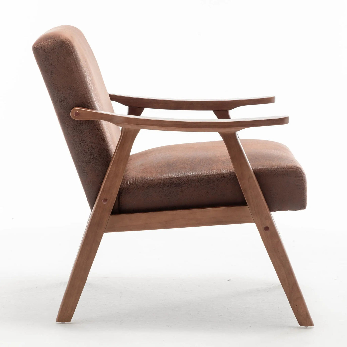 Mid Century Modern Accent Chair With Solid Wood Frame And Extra Thick Backrest by HouseOfZazla