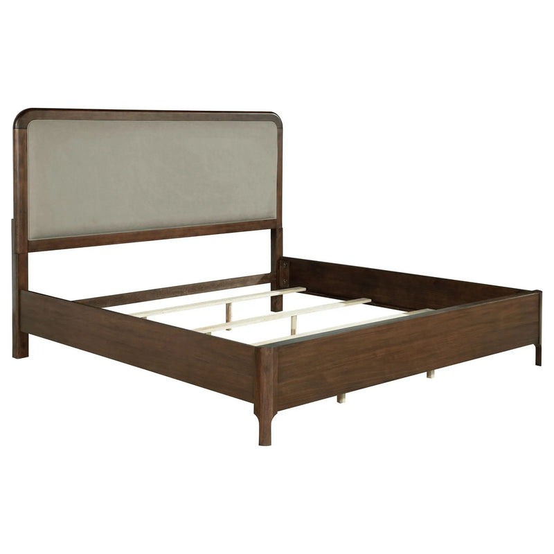 Maderia 57-inch Upholstered Eastern King Panel Bed Walnut by Unique Piece Furniture