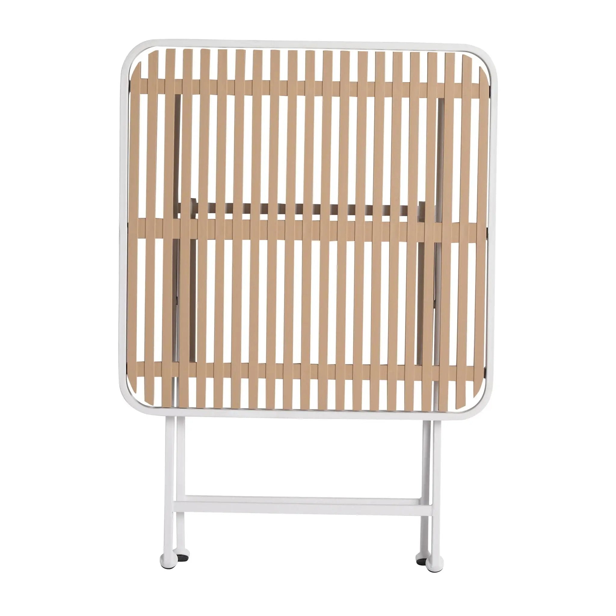 Modern Folding Square Table, Water Proof And Wear Resistant - Apricot / White by HouseOfZazla